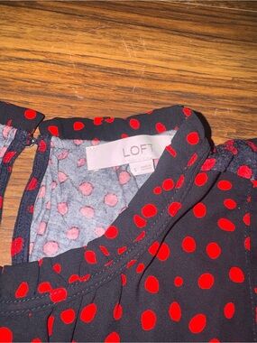LOFT shirt with Red Polka Dot Print